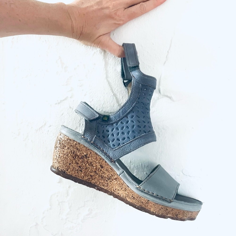 EL NATURALISTA Spanish Vegetable Tanned Leather Platform Sandal Cork Sz 10